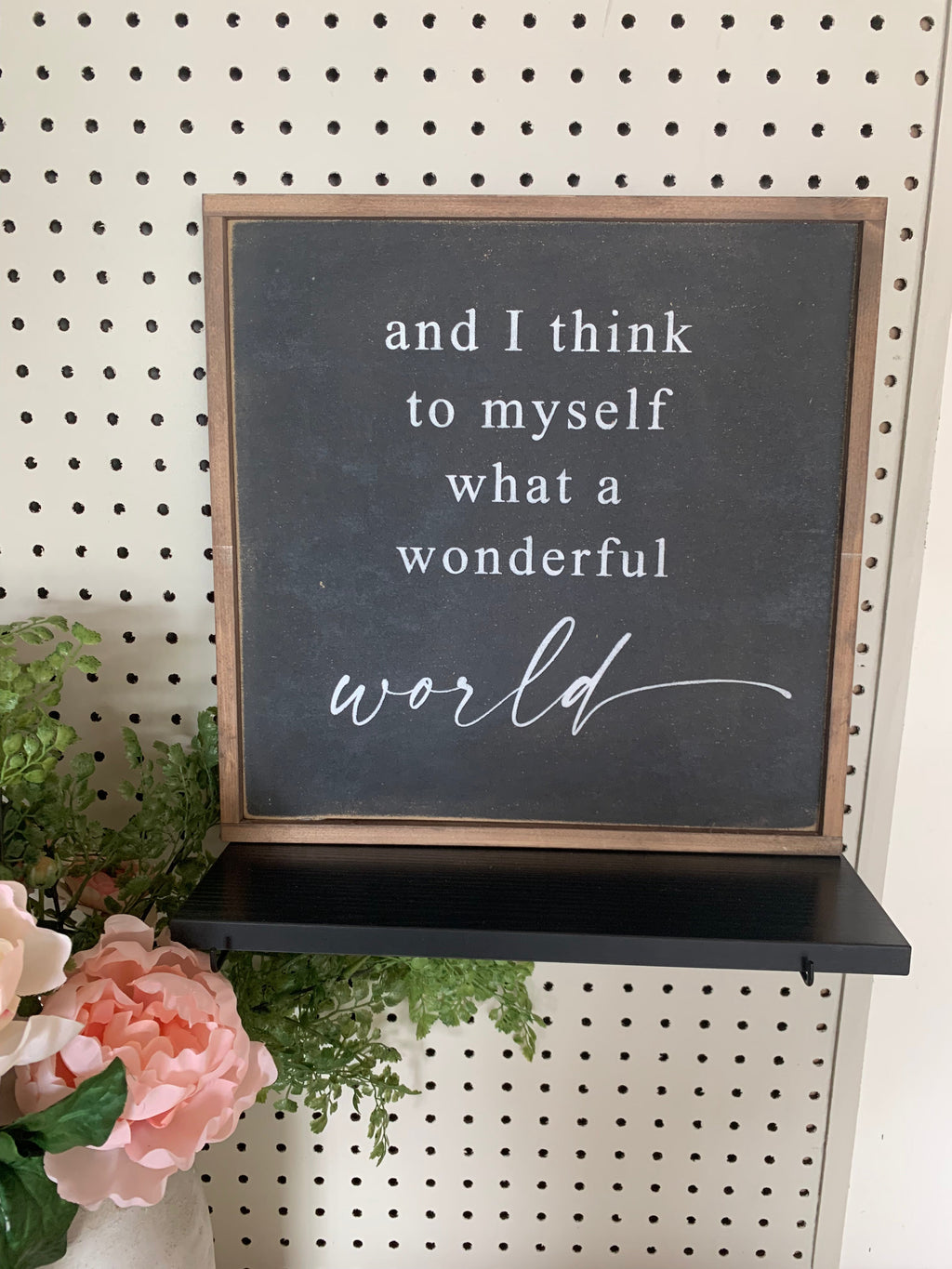 And I think to myself framed wood sign modern room decor