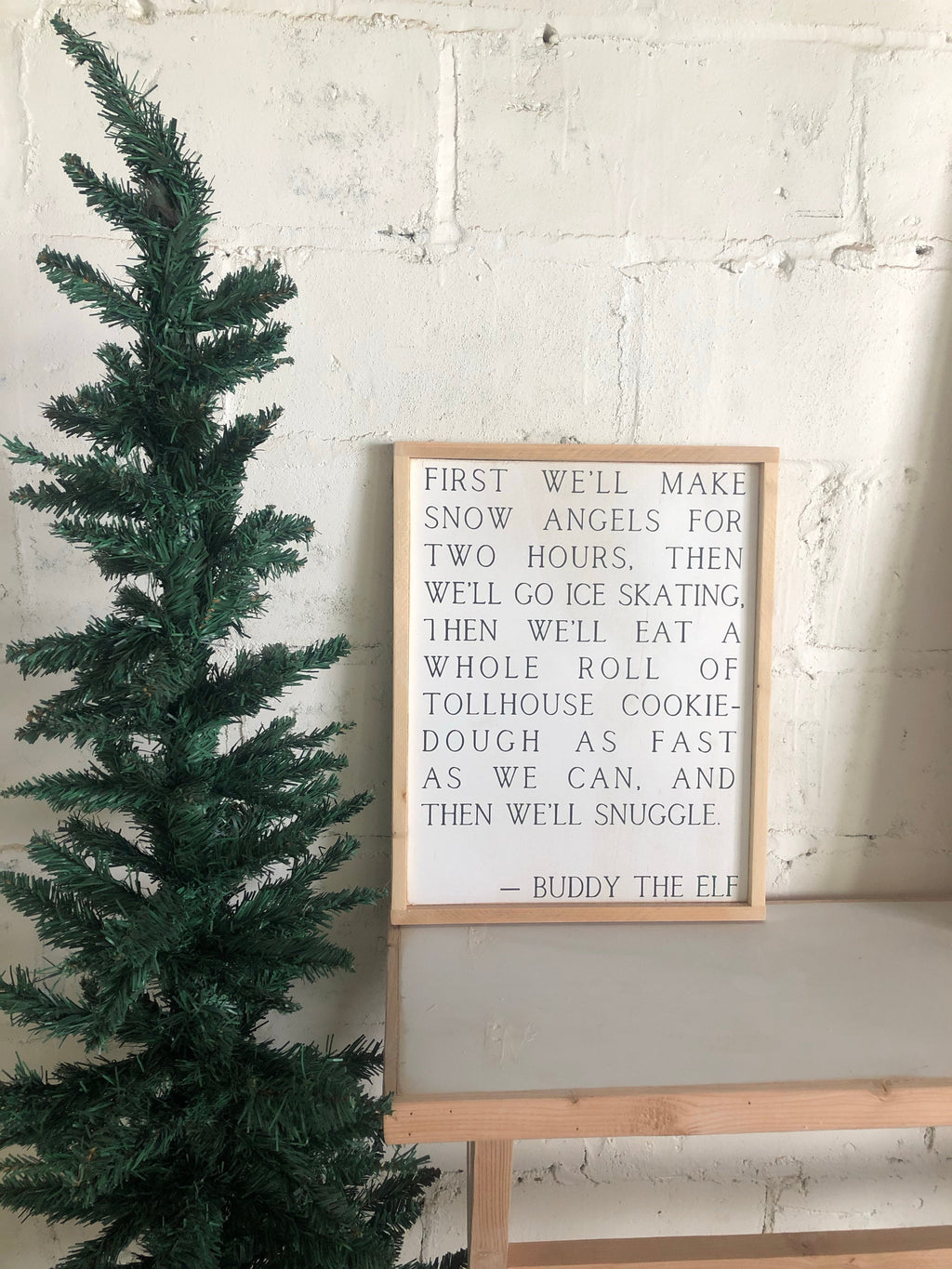 First we’ll make snow angels Buddy the elf framed wall art / Christmas decor / Christmas wall art / Large wall decor