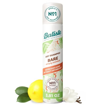 Batiste™ Bare dry shampoo aerosol can, 3.81 oz, white and green label