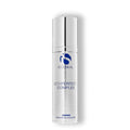 iS Clinical NeckPerfect Complex skincare bottle with silver pump cap, white label