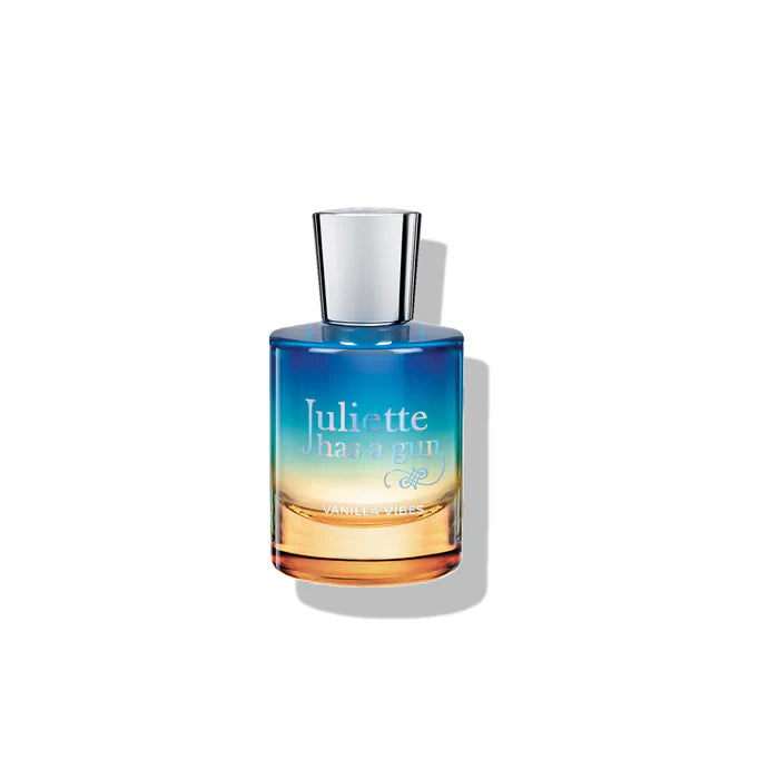 Juliette Has A Gun eau de parfum bottle with blue glass and silver cap