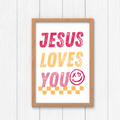 Kendall's Collection Jesus Loves You Sign | Inspirational Wall Art | Christian Home Decor | Faith-Based Gift | Christian Decor for Living Room, Bedroom, or Office