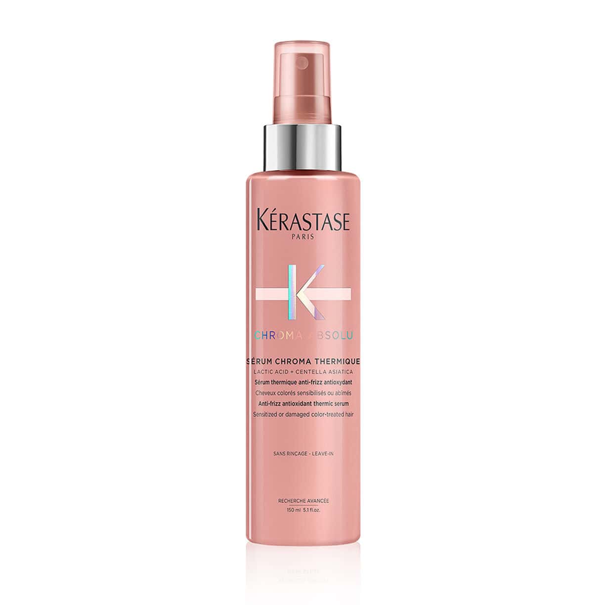 Kérastase heat protection serum bottle with pink pump, 5.1 oz