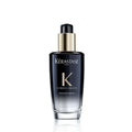 Kerastase Chronologiste hair oil perfume bottle, clear dark glass with gold cap