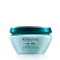 Kérastase hair mask jar with turquoise lid and 'Résistance' label