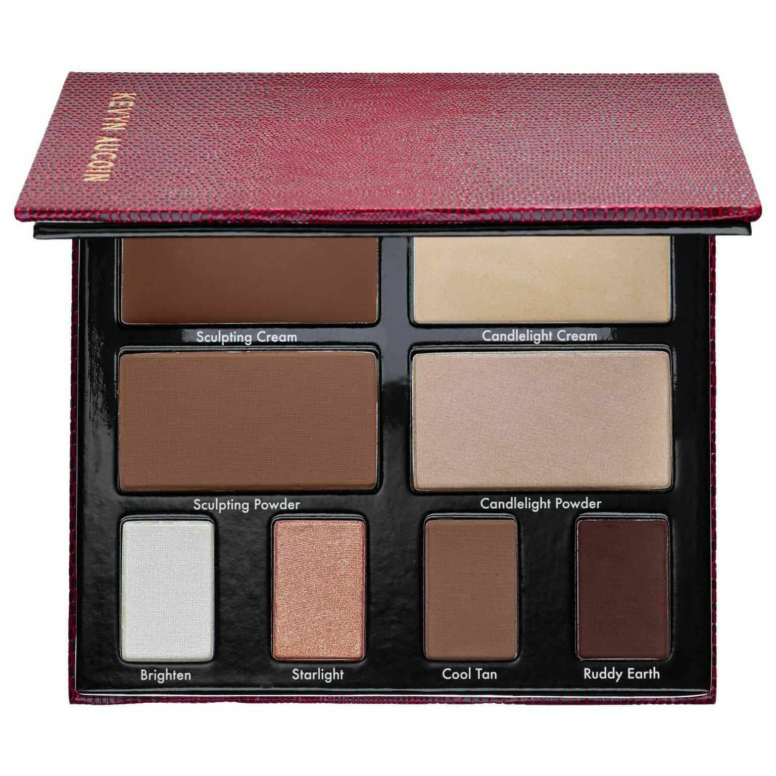 Kevyn Aucoin contour book palette with 8 shades in an open compact