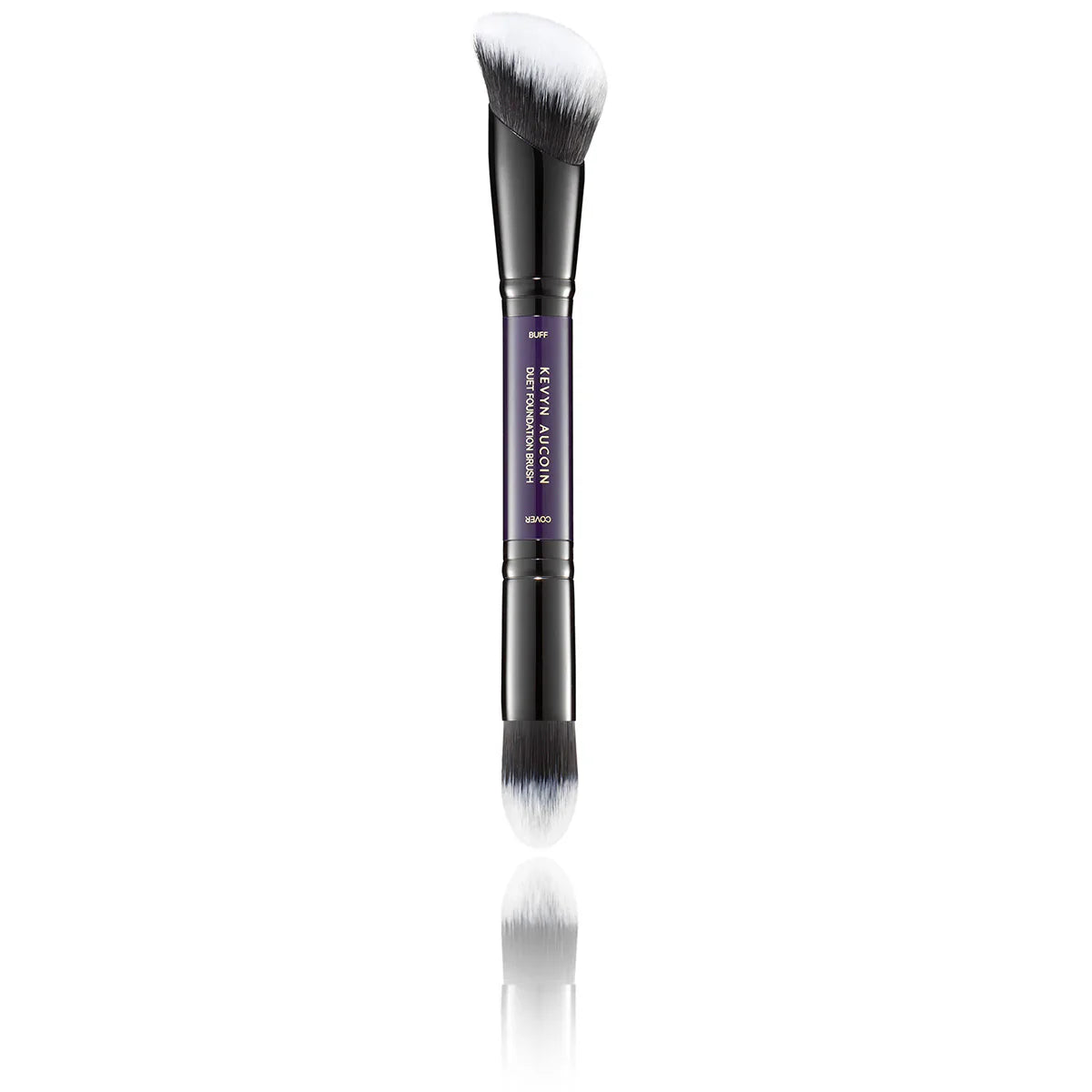 Kevyn Aucoin Duet foundation brush with white bristles and black handle