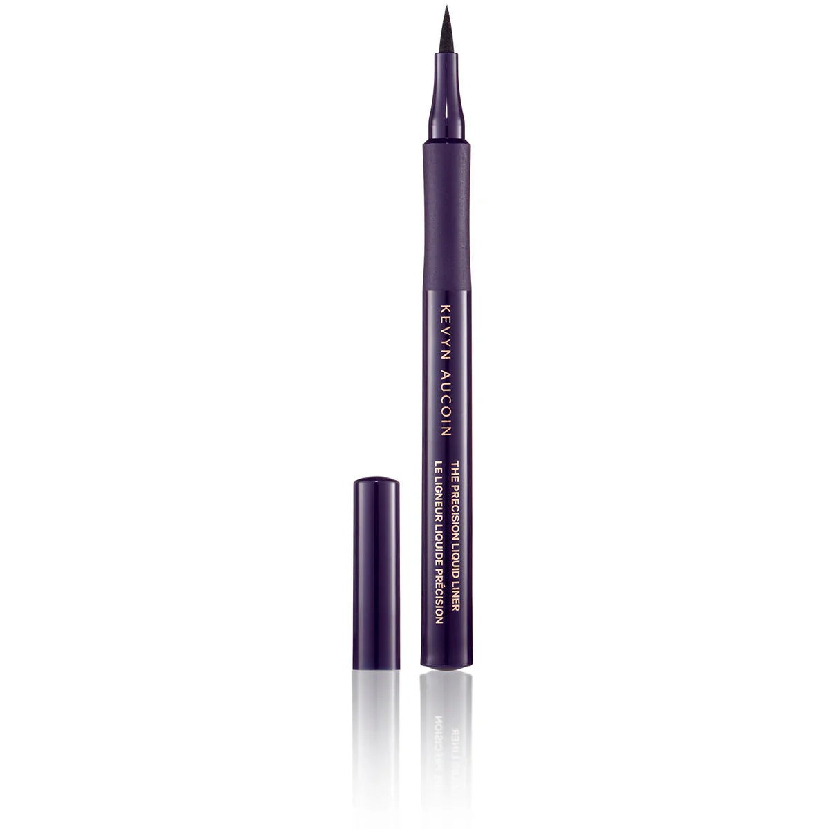 Purple eye liner pencil with pointed tip