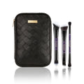 Kevyn Aucoin Making Faces brush set with four makeup brushes and black zip pouch
