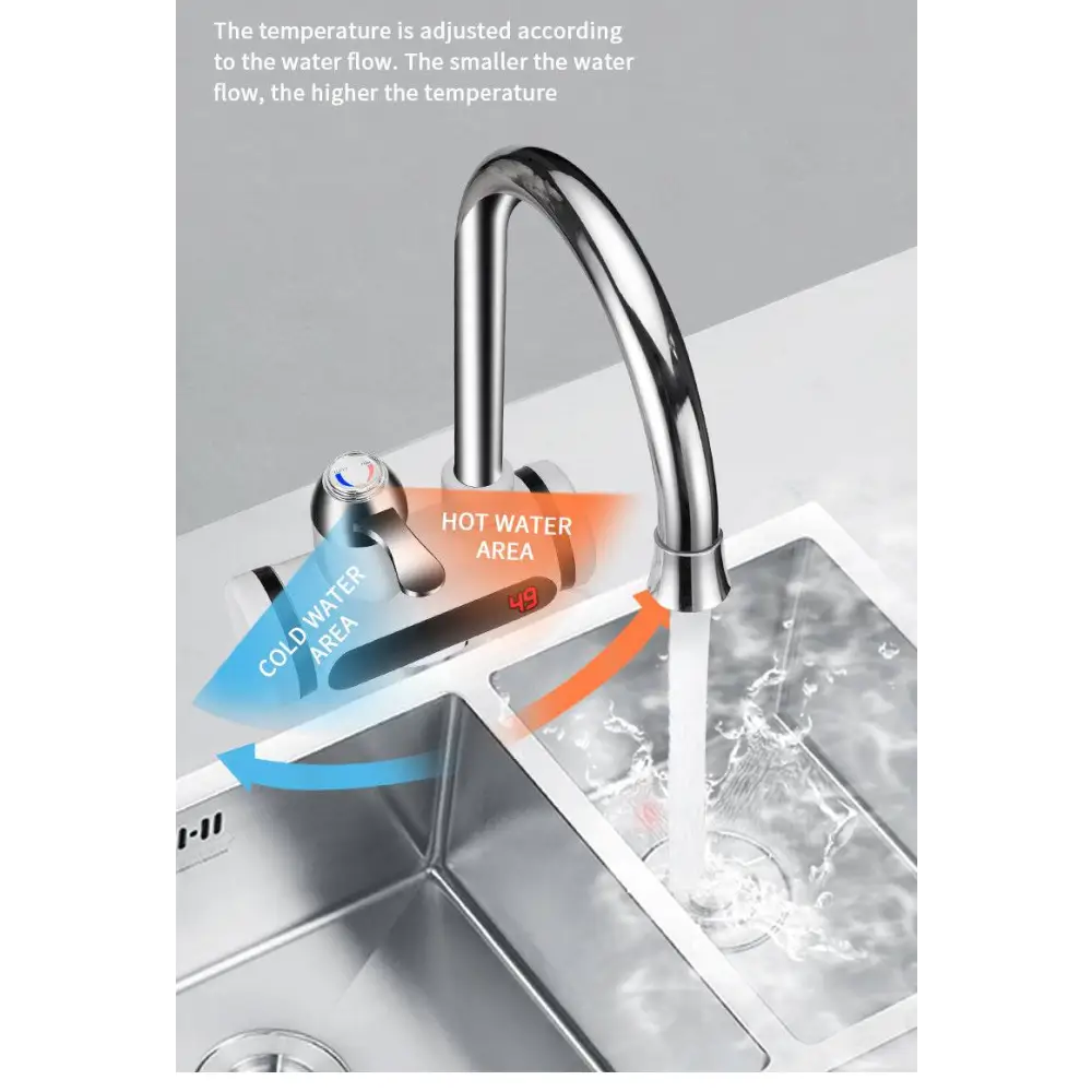 Kitchen Electric Water Heater with Digital Display