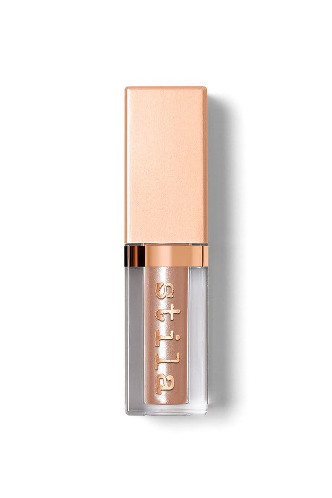 Stila Shimmer & Glow liquid eye shadow, peach shimmer in clear tube