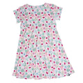 Girls cap-sleeve swirl dress with ladybug and floral print, light background