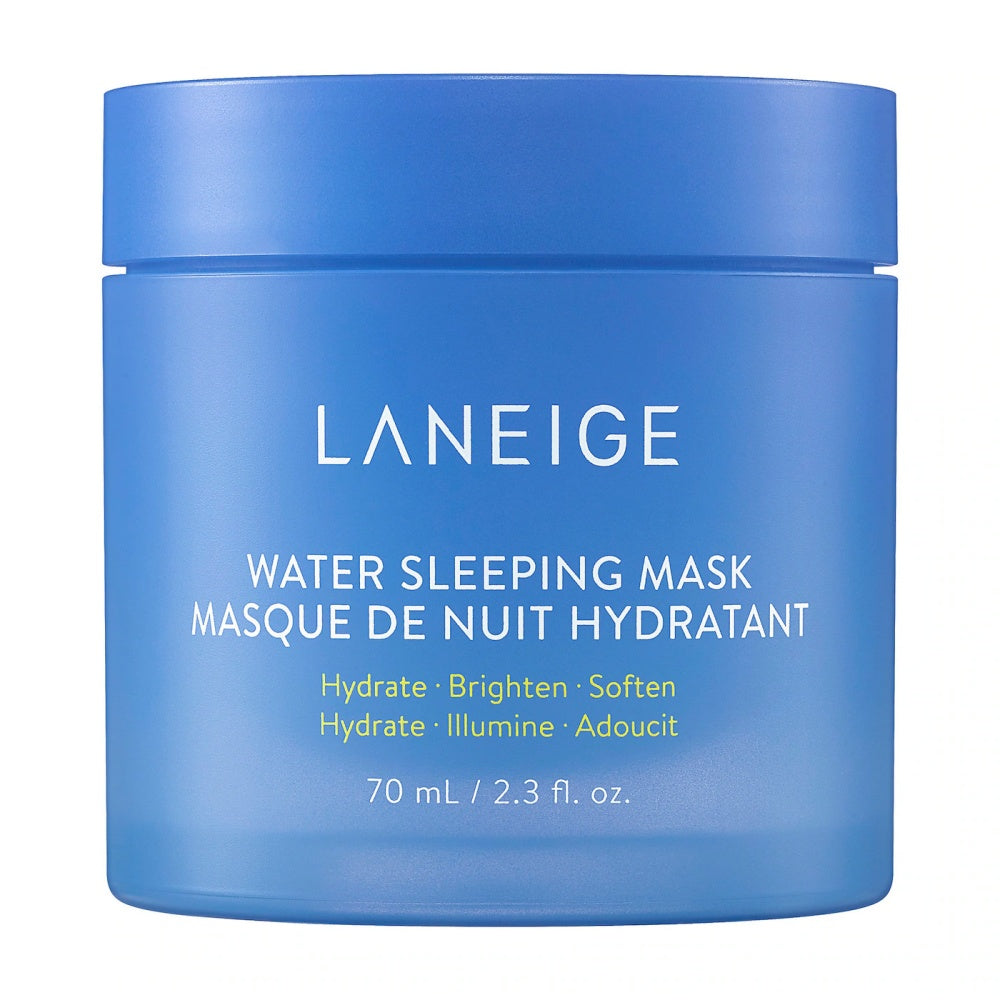 Laneige water sleeping mask jar, blue container with centered label