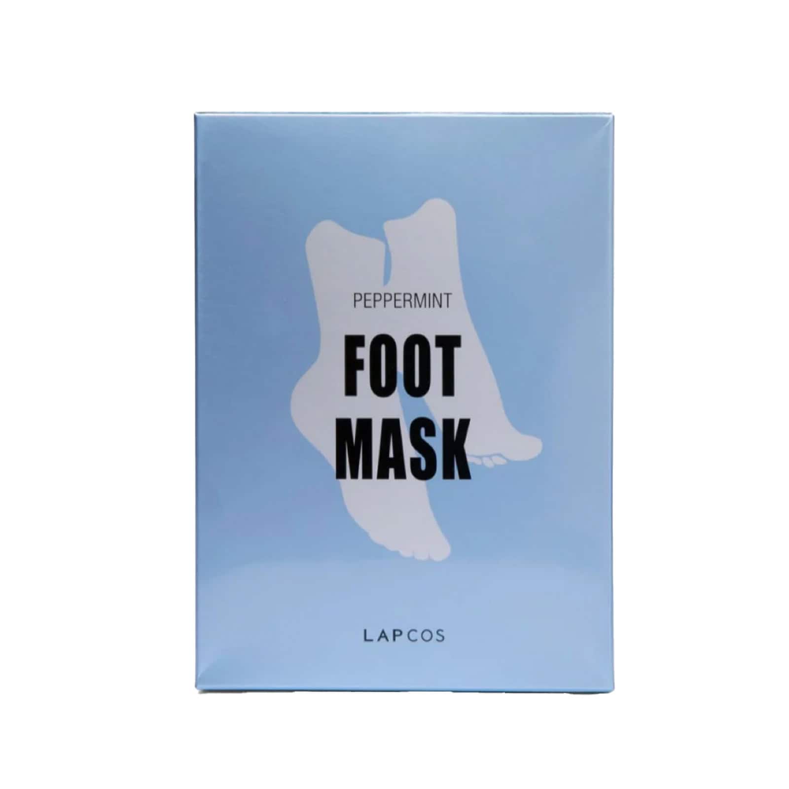 LAPCOS peppermint foot mask box with foot-shaped label