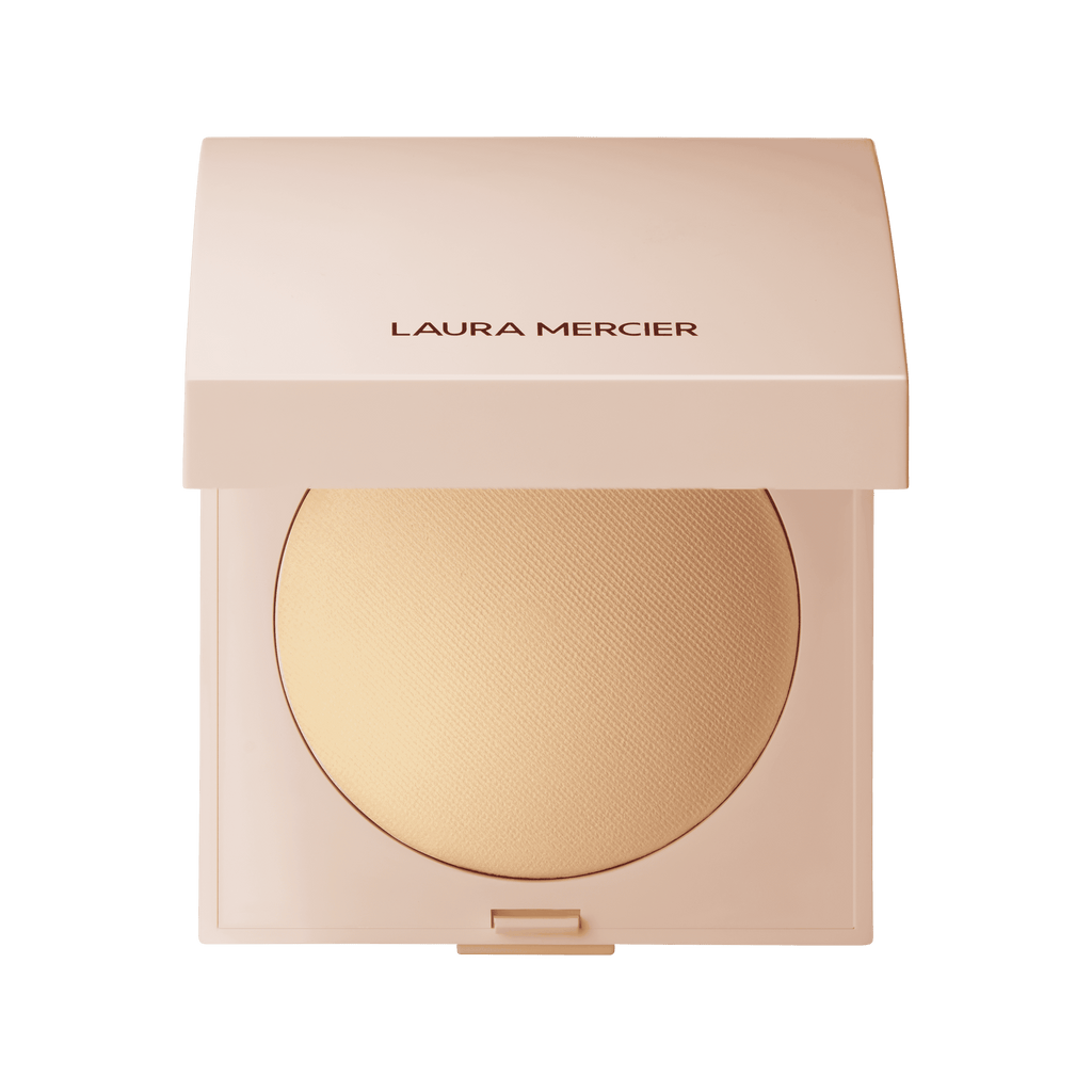 Laura Mercier pressed powder compact, honey-golden round pan