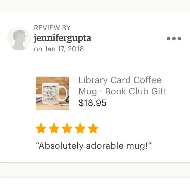 White coffee mug with date-due calendar print