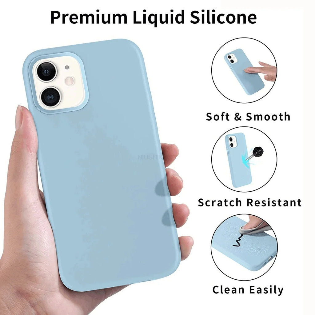 Liquid Silicone Phone Case | Full Coverage Protective Cover for iPhone 7 to 16 Series