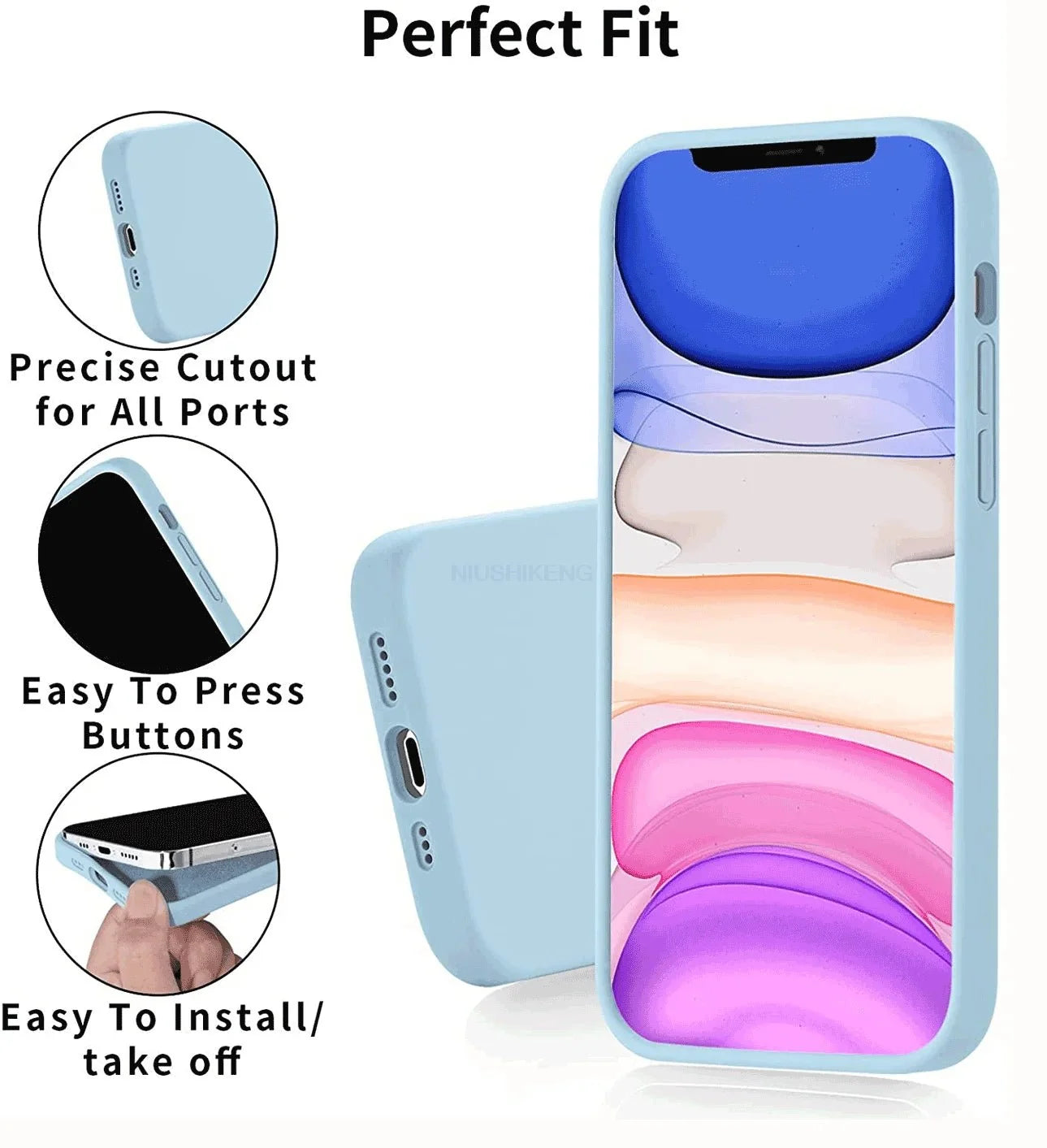 Liquid Silicone Phone Case | Full Coverage Protective Cover for iPhone 7 to 16 Series
