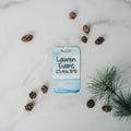 Ocean-themed luggage tag with Lauren Evans and 123.456.7890; white string loop