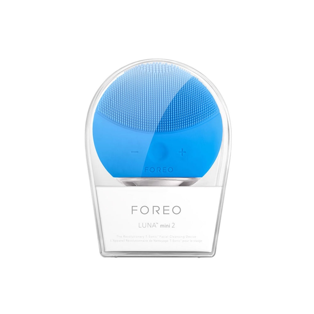 FOREO LUNA mini 2 aquamarine cleansing brush in retail box
