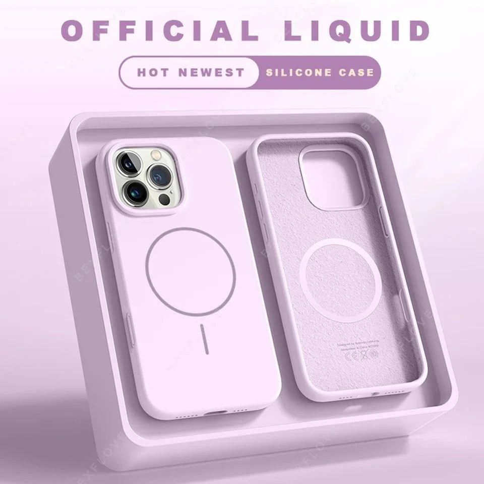 Strong Magnetic Silicone Phone Case | Wireless Charging Compatible for iPhone 12-16 Series