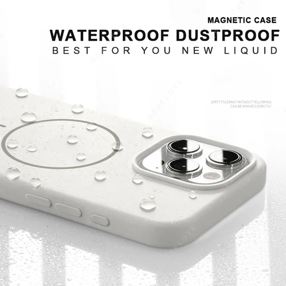 Strong Magnetic Silicone Phone Case | Wireless Charging Compatible for iPhone 12-16 Series