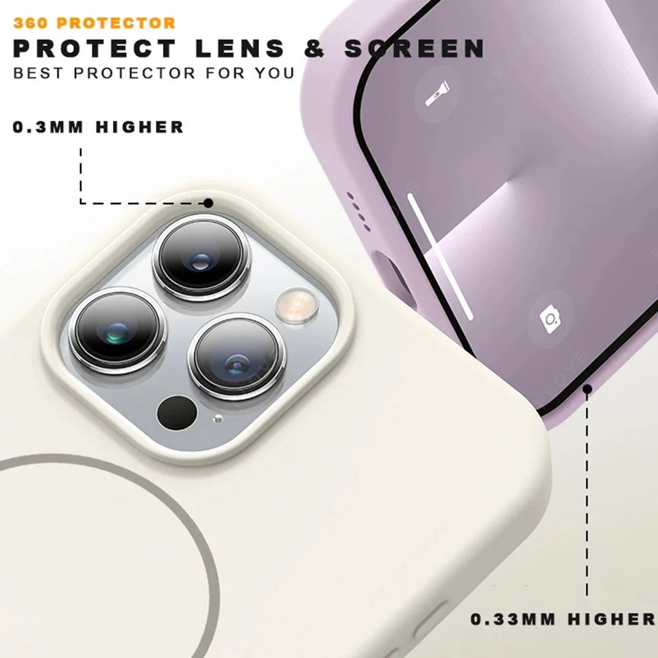 Strong Magnetic Silicone Phone Case | Wireless Charging Compatible for iPhone 12-16 Series