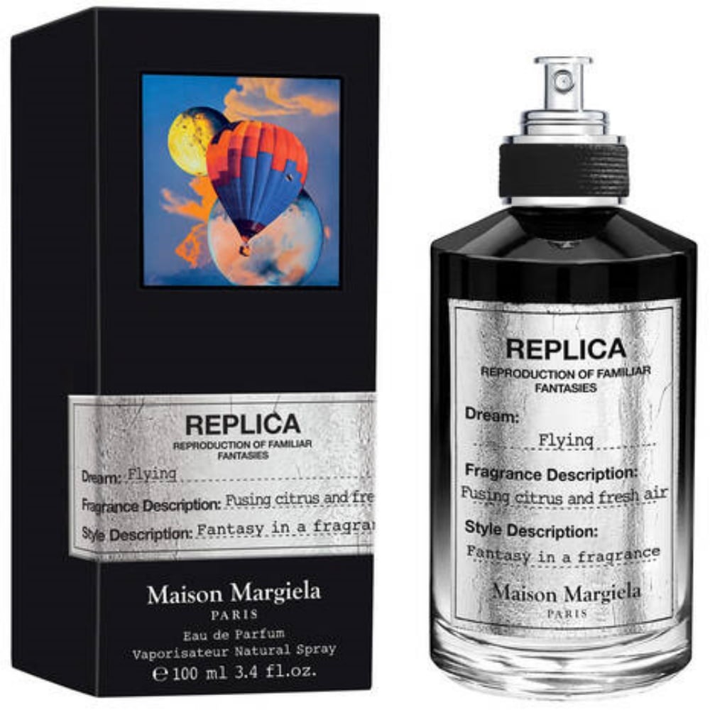Maison Margiela Replica Flying eau de parfum spray bottle with black cap, 3.4 oz