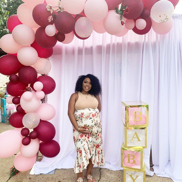 Pink, Burlwood & Gold Confetti Balloon Garland Kit