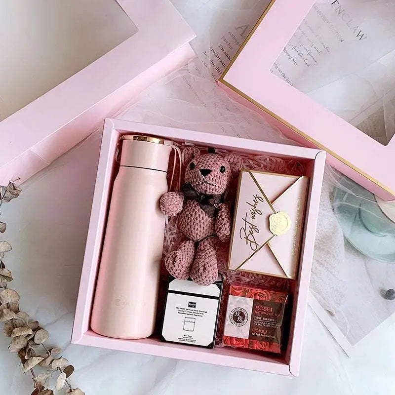 Matte Pink Vacuum Flask Corporate Gift Box