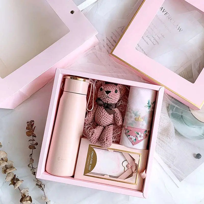 Matte Pink Vacuum Flask Corporate Gift Box