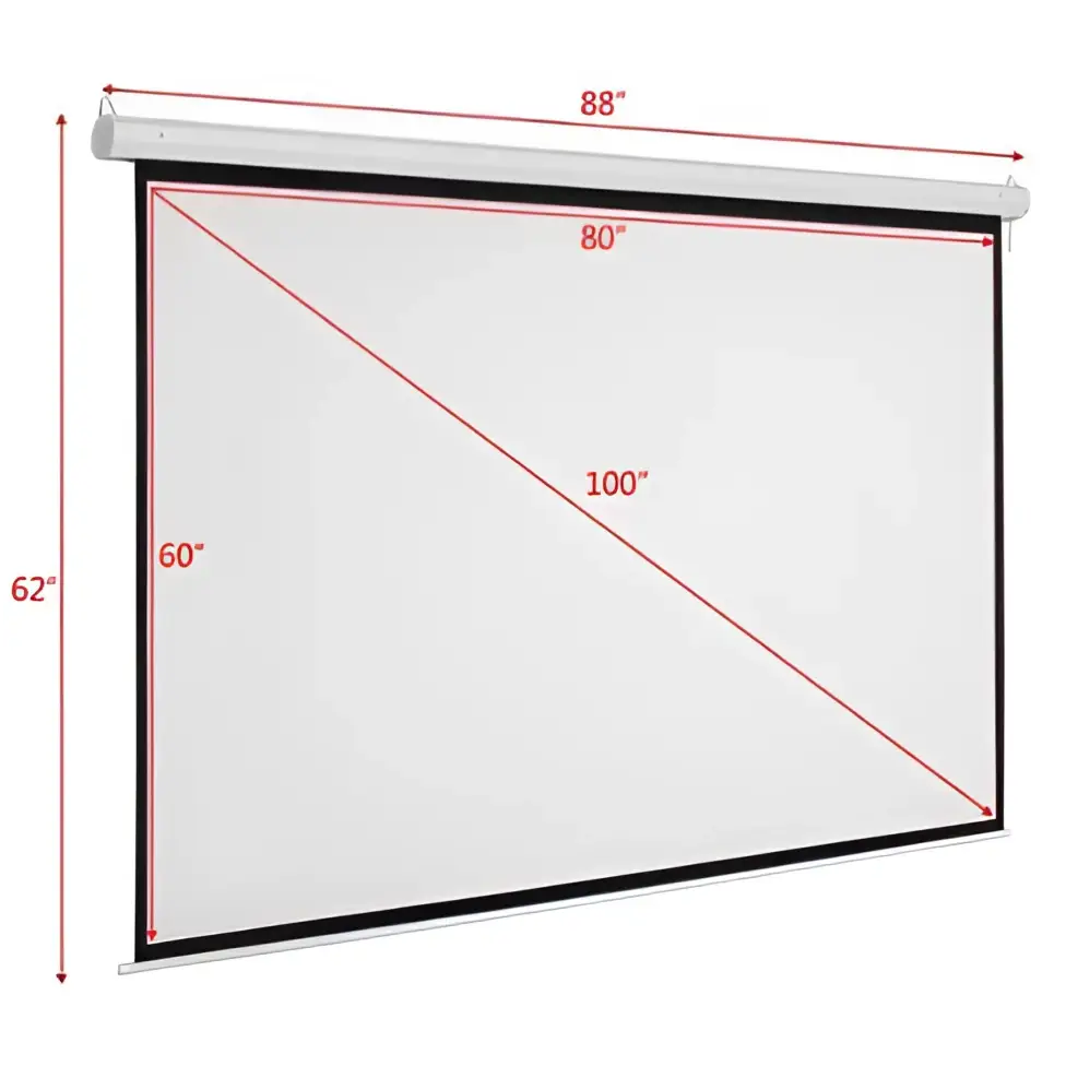 Matte White Motorized Projection Screen with Remote Control