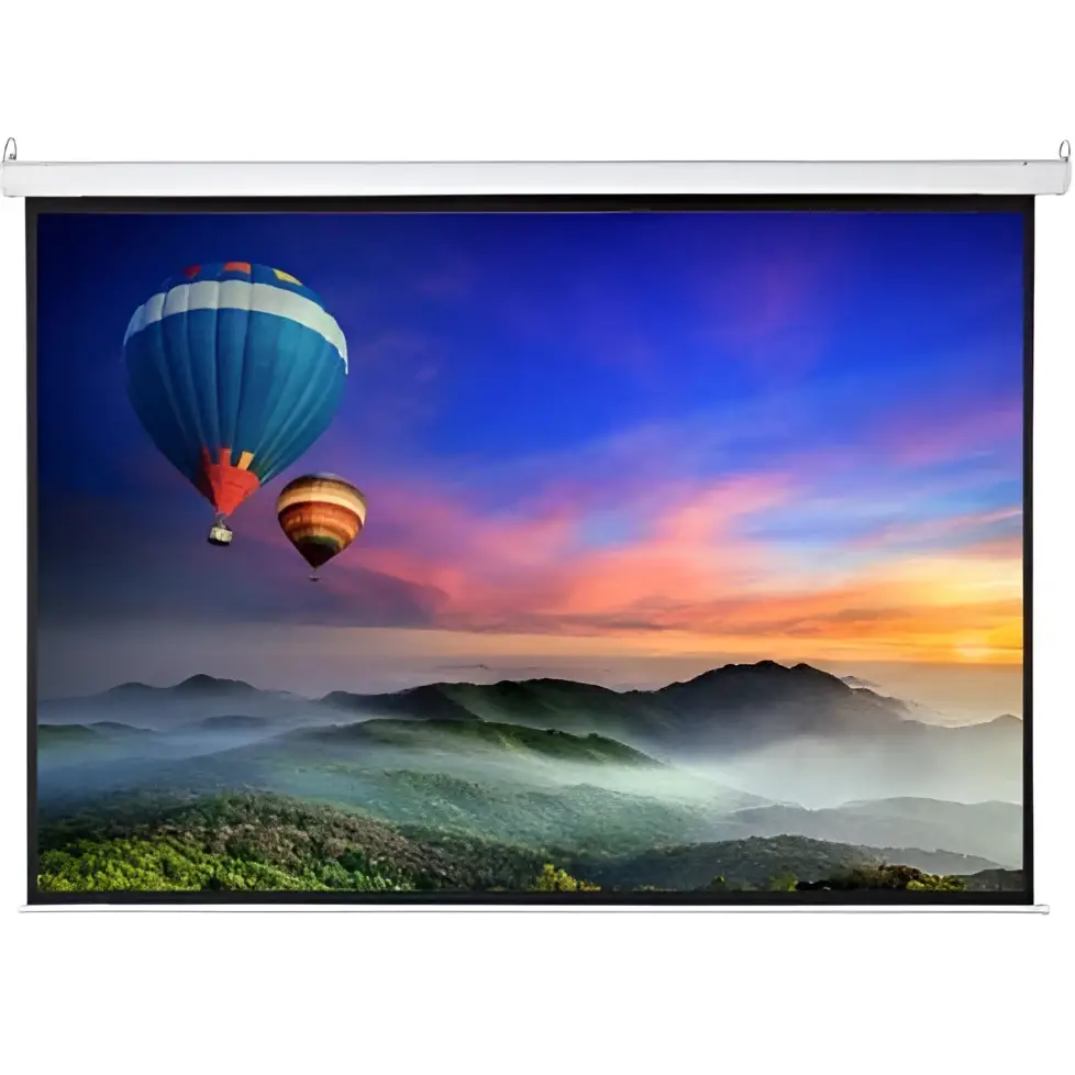 Matte White Motorized Projection Screen with Remote Control