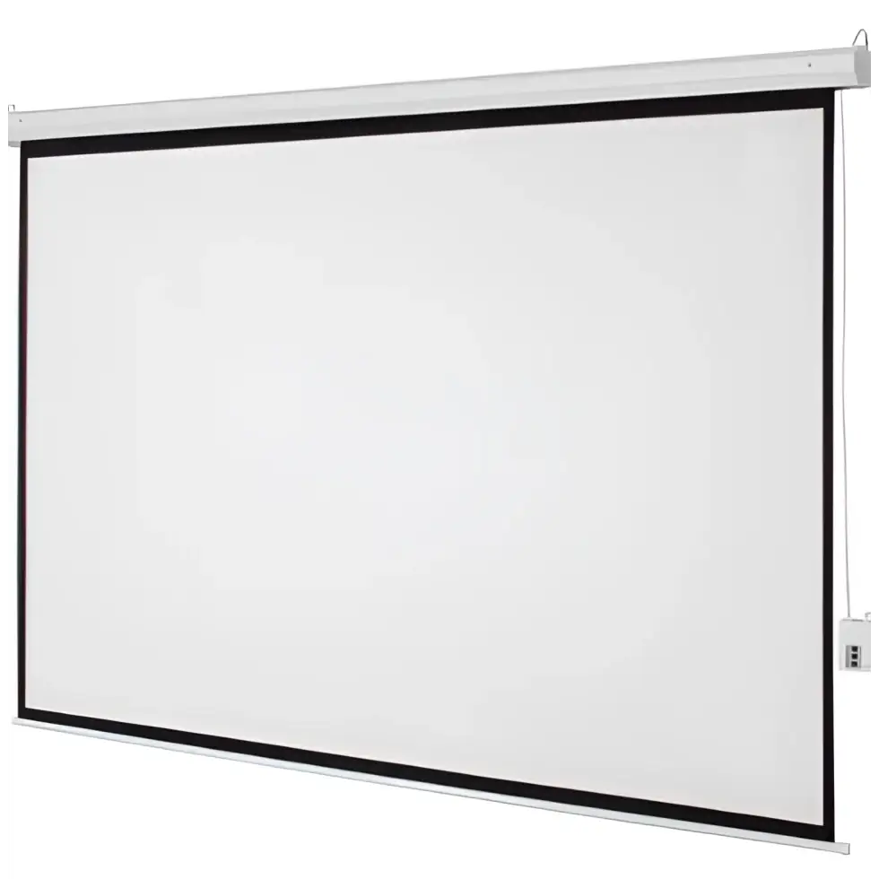 Matte White Motorized Projection Screen with Remote Control