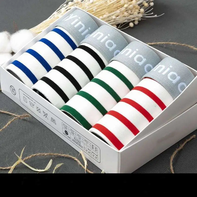 Men's 4 Pack Striped Boxer Set