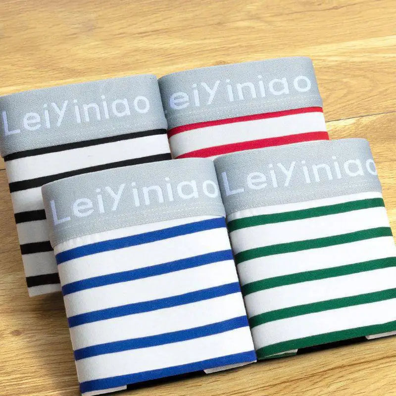 Men's 4 Pack Striped Boxer Set