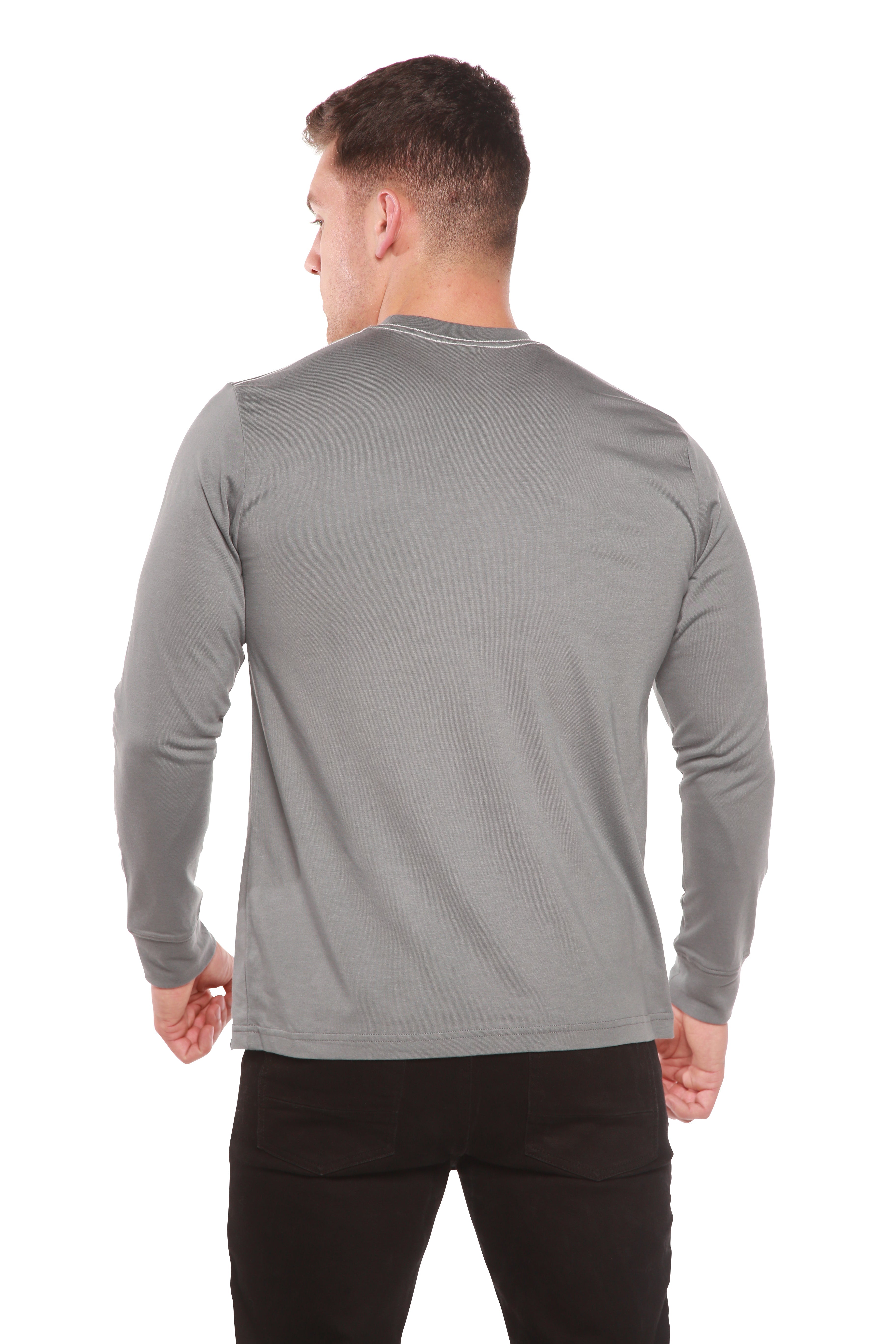 Custom Printed Men's Bamboo Viscose/Organic Cotton Long Sleeve T-Shirt