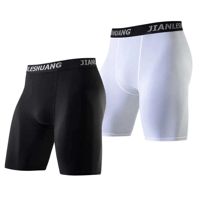 Men's Plus Size Sports Shorts | Black and White Elastic Waist Activewear