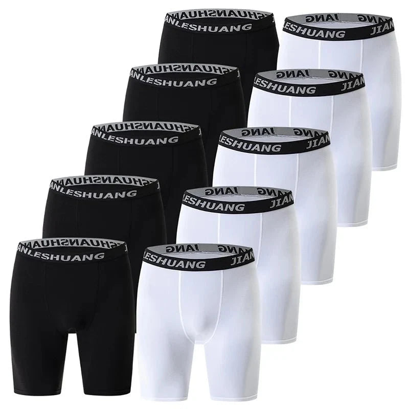 Men's Plus Size Sports Shorts | Black and White Elastic Waist Activewear