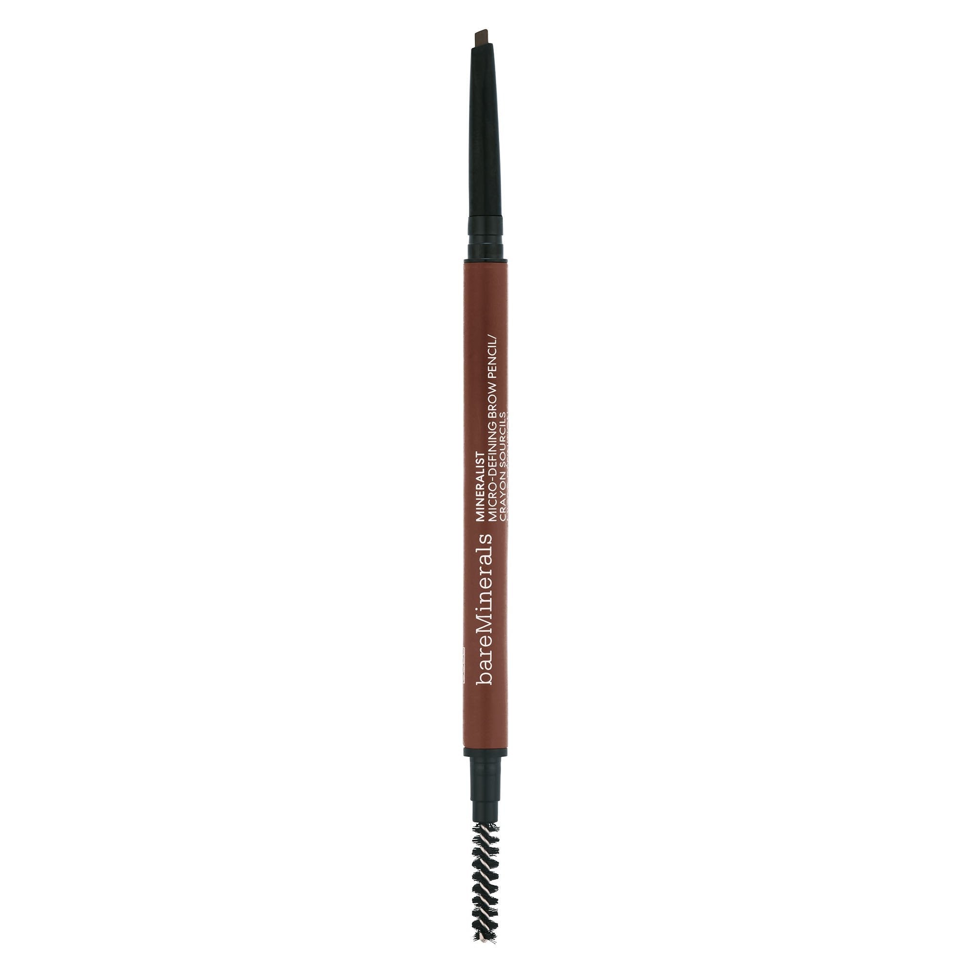 bareMinerals eyebrow pencil in dark brown with dual-ended spoolie brush