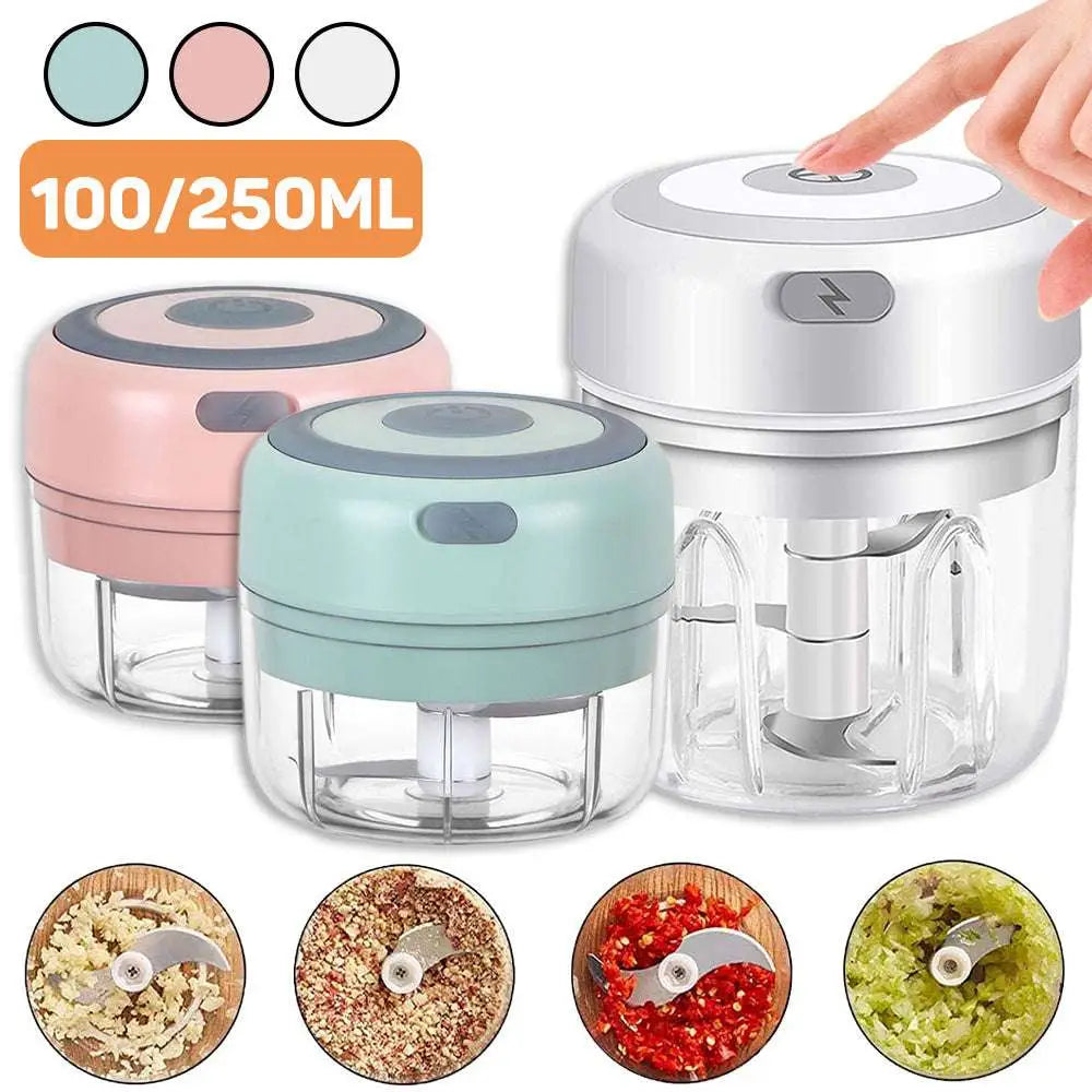 Mini Electric Garlic Chopper with Glass Bowl