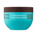 Intense Hydrating Mask hair treatment jar, turquoise container with black lid
