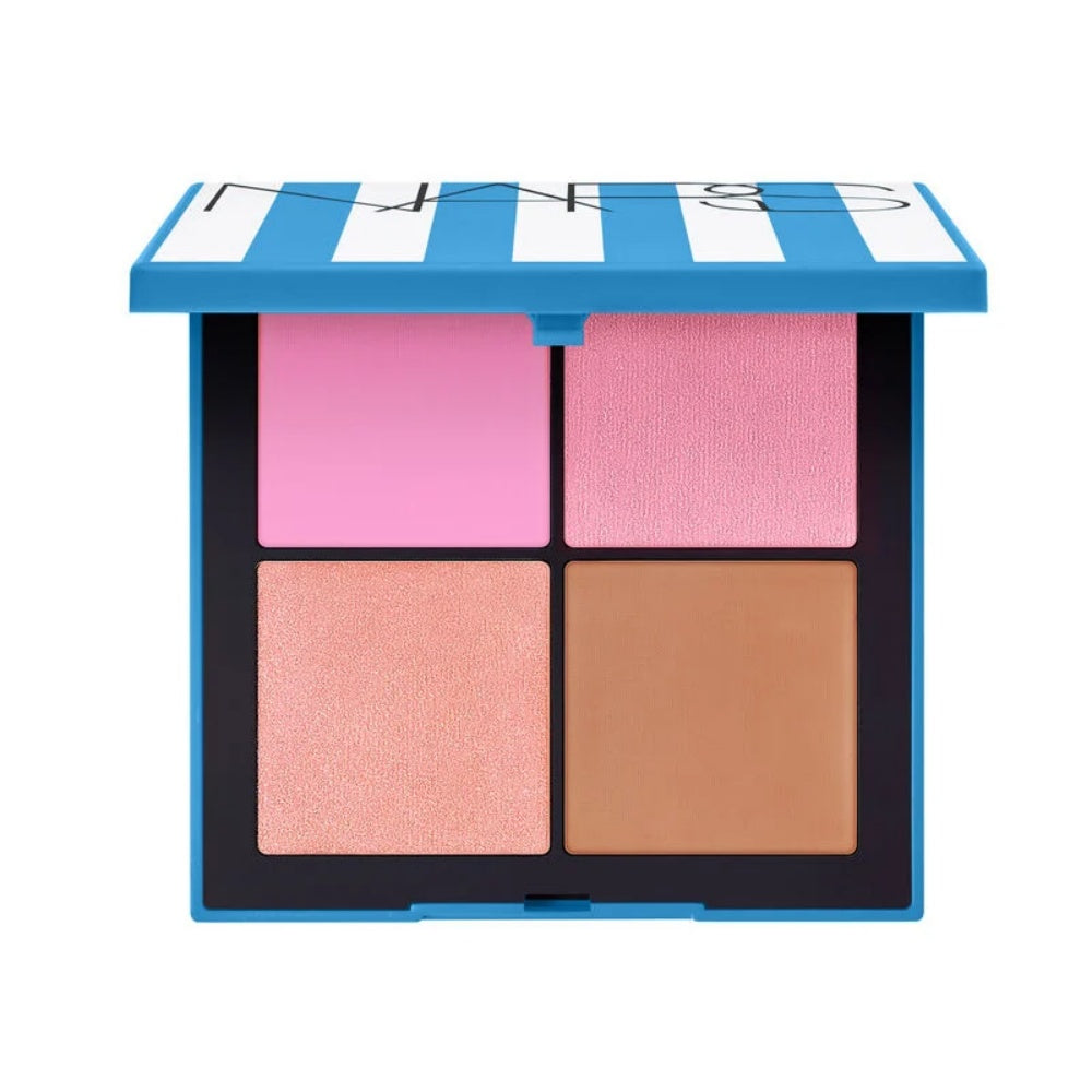 NARS Hot Escape cheek palette: four pans in pinks, peach, and tan.