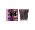 NEST Autumn Plum scented candle in ribbed glass with purple/gold box