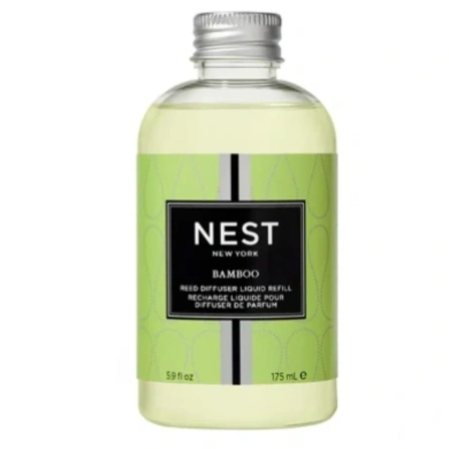 Nest New York bamboo reed diffuser liquid refill, 5.9 oz bottle with green liquid