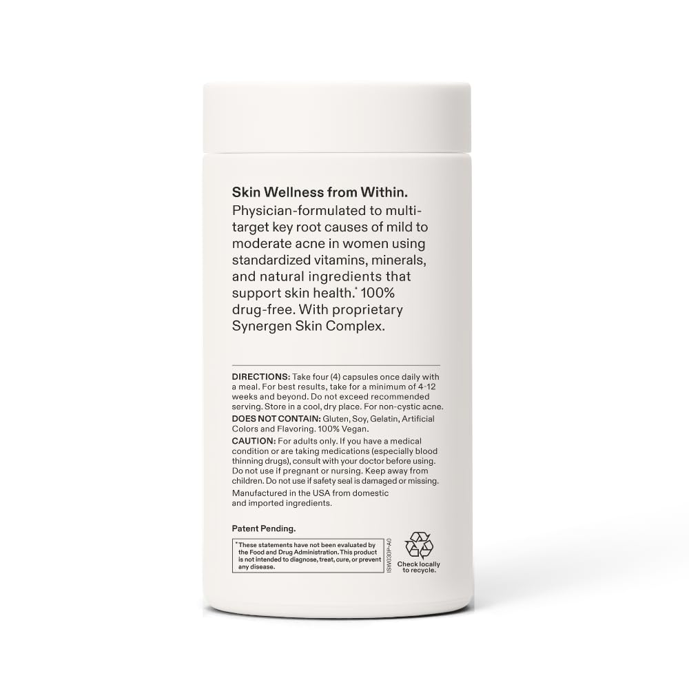 Nutrafol Skin women supplement facts label on the back of a bottle