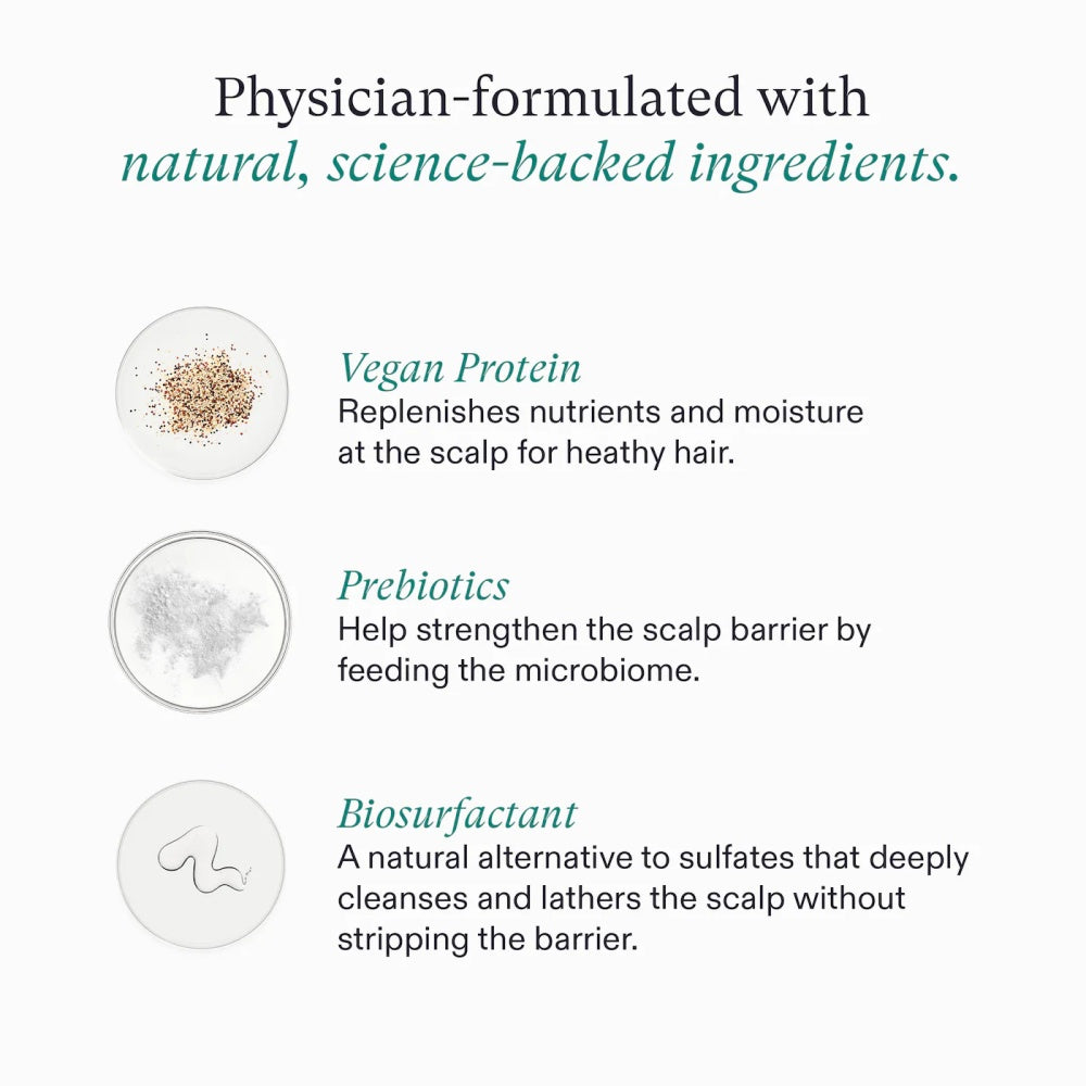 Root Purifier shampoo ingredient highlights: Vegan Protein, Prebiotics, Biosurfactant