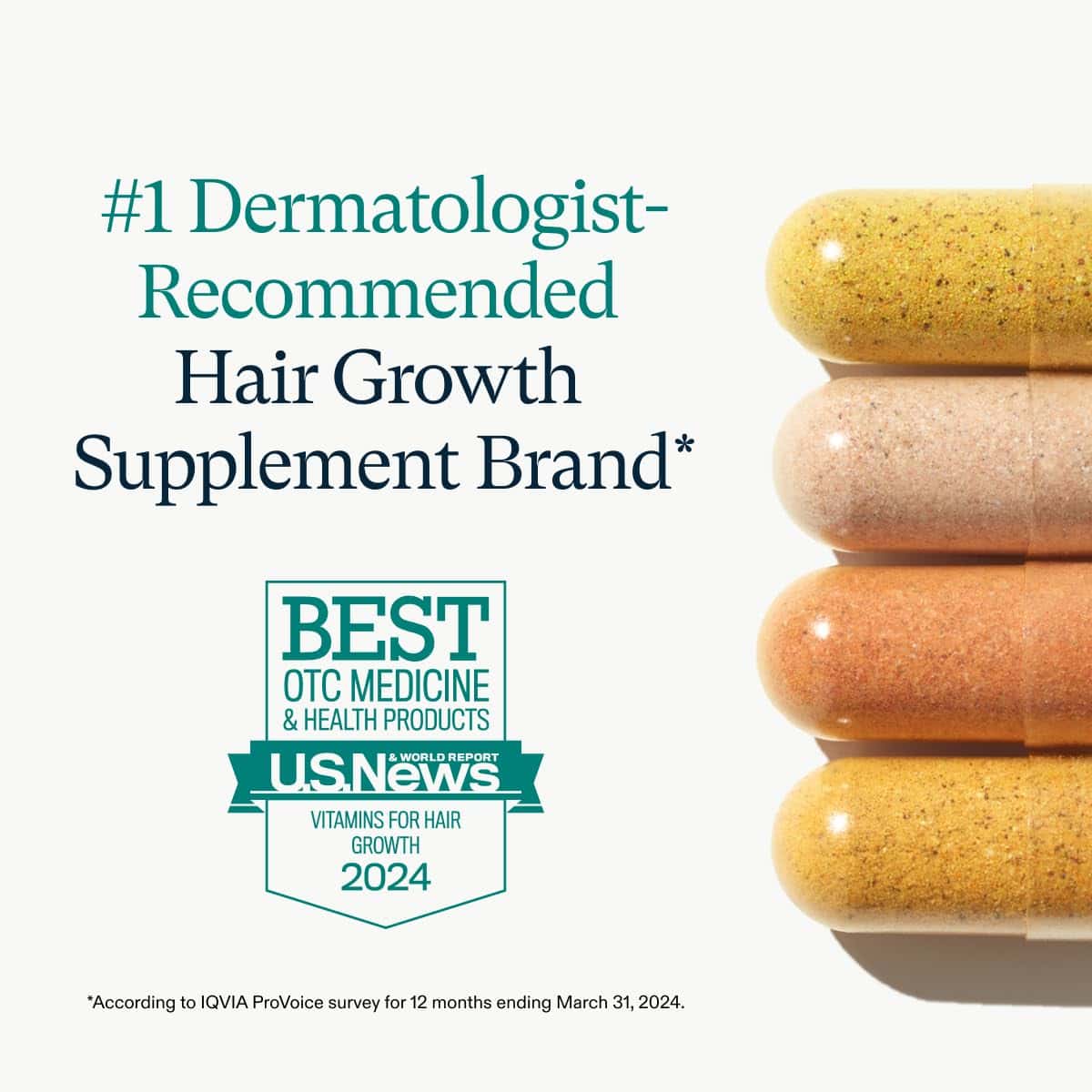 Stacked Nutrafol Women’s Balance hair growth supplement capsules with #1 badge