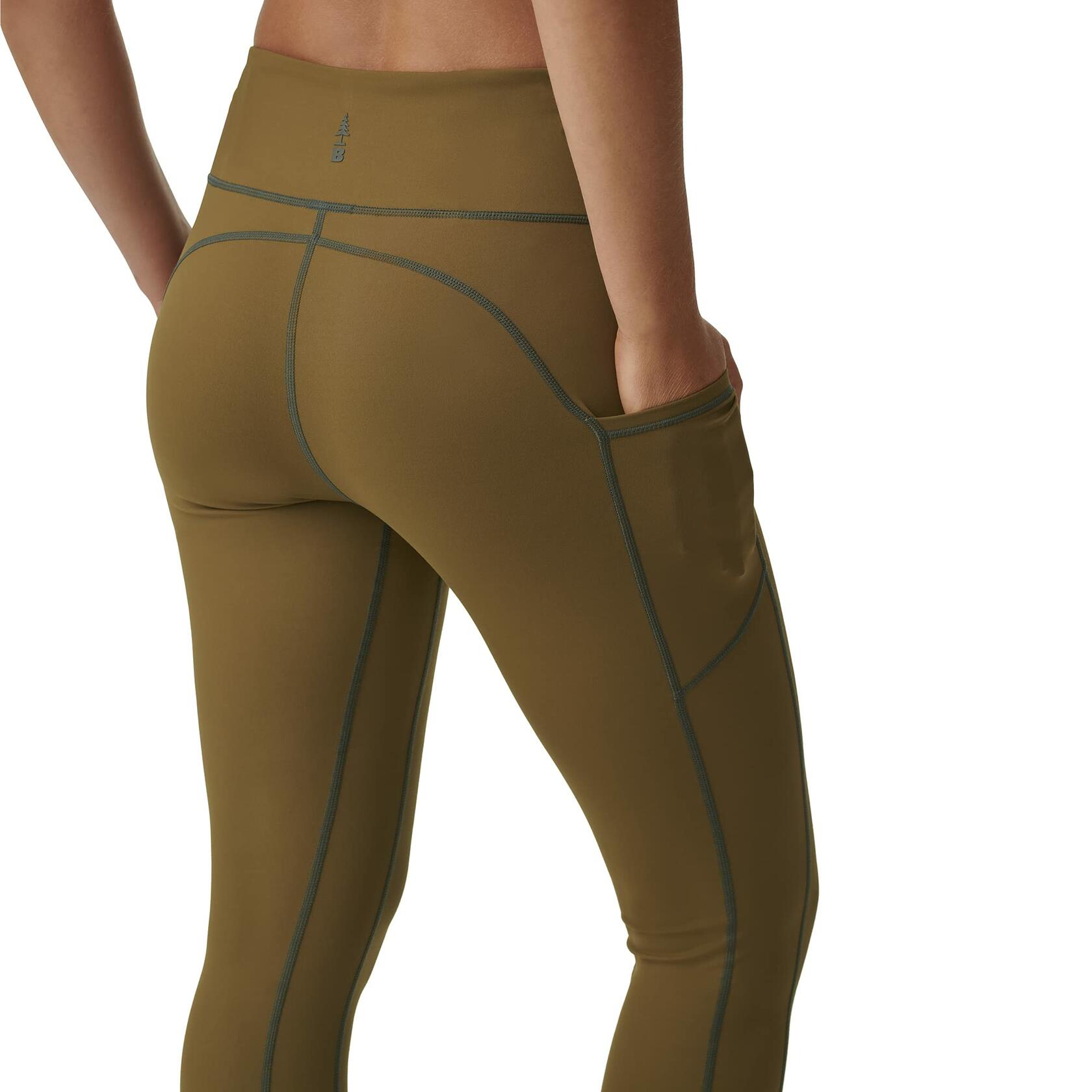 BASS OUTDOOR Women's Easy-Care Leggings with Thigh Pockets Military XS New