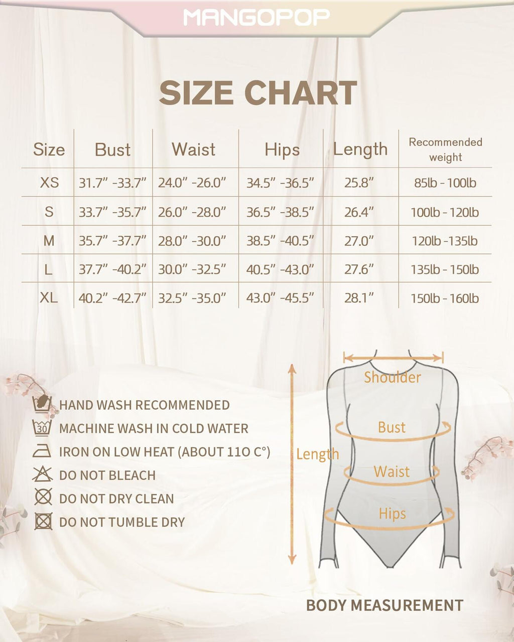 MANGOPOP Ribbed Long Sleeve Bodysuit Thong Seamless Tummy Control Black Size M